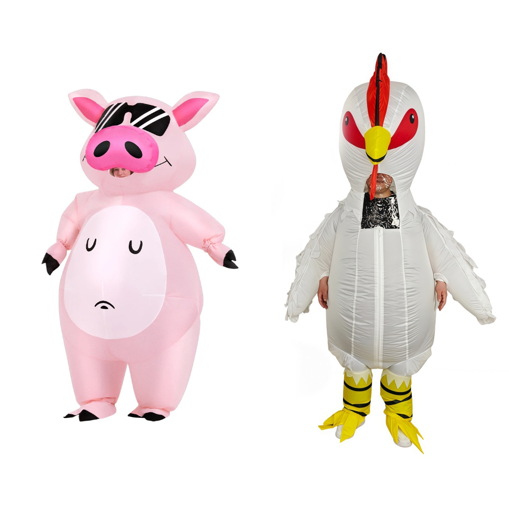 Halloween Costume Adult - Disfraz Inflable de Cerdito de Dibujos