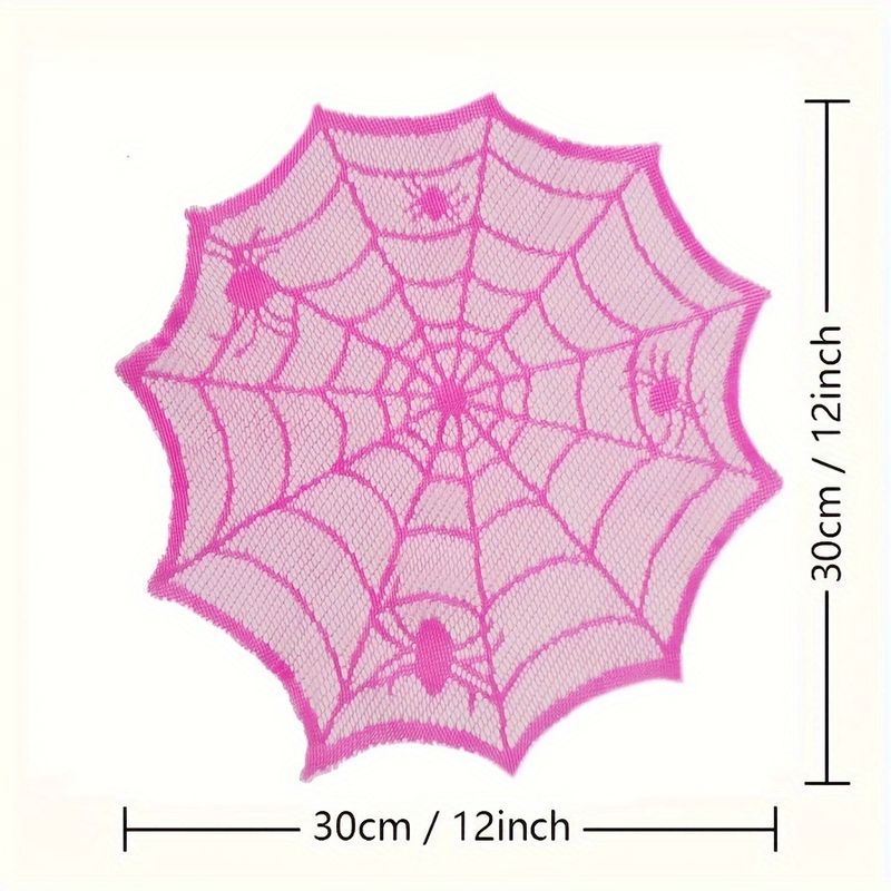 Spider Web Halloween Decoration - Mantel Individual de Encaje Rojo Rosa