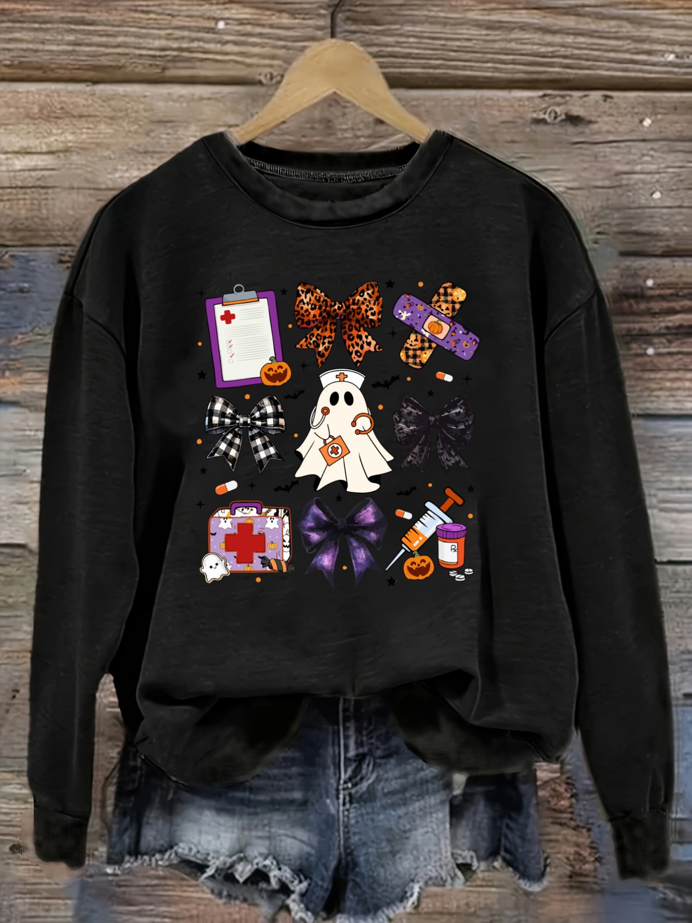 Halloween Costume Adult - Camiseta Casual de Manga Larga con