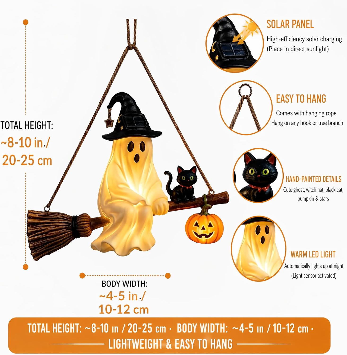 Pumpkin Lantern Halloween - Lámpara de araña solar con forma