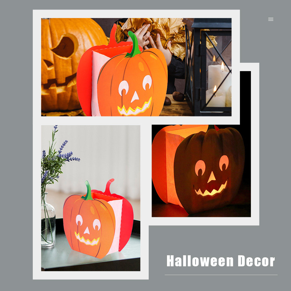 Pumpkin Lantern Halloween - 12 unidades de bolsas decorativas con