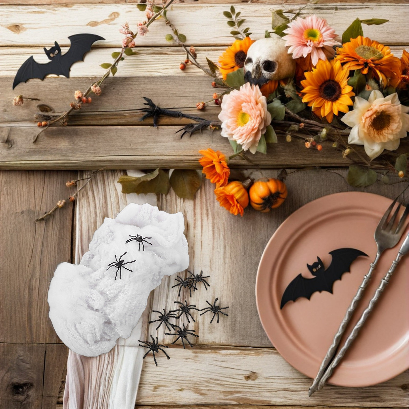 1 juego de decoración de telar - Spider Web Halloween Decoration reseña y precio