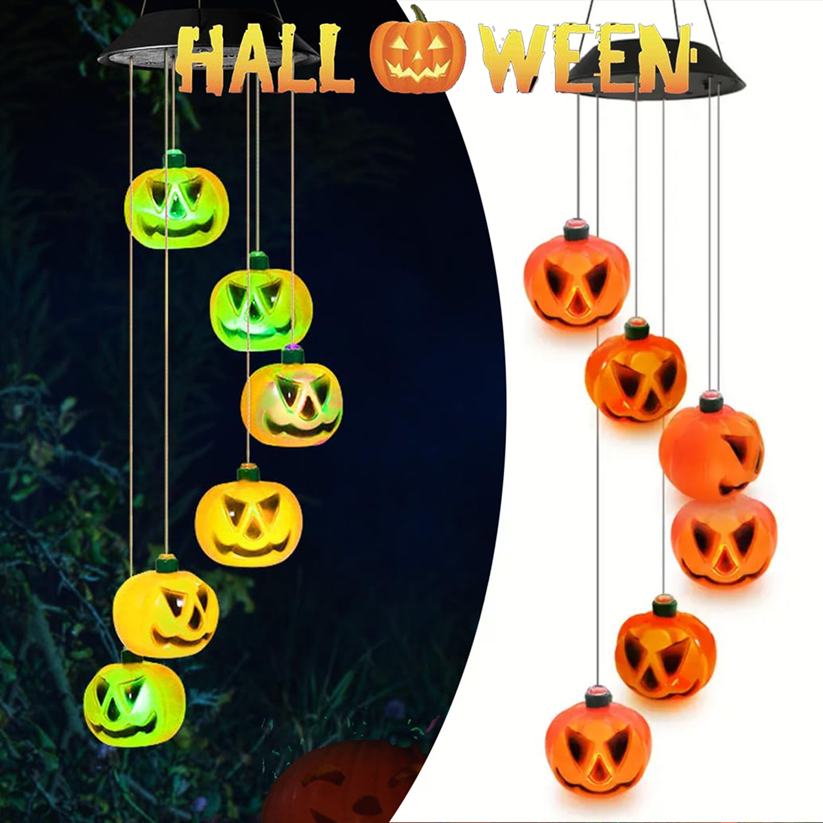 Campanas de Viento Solares con - Halloween Pumpkin Decor Led reseña y precio