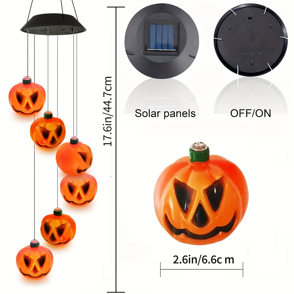 Campanas de Viento Solares con - Halloween Pumpkin Decor Led reseña y precio