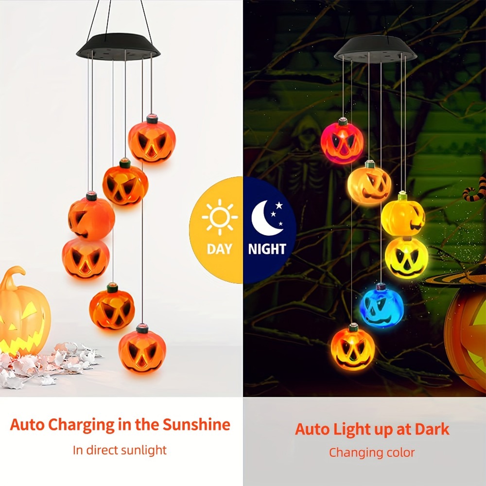 Campanas de Viento Solares con - Halloween Pumpkin Decor Led reseña y precio
