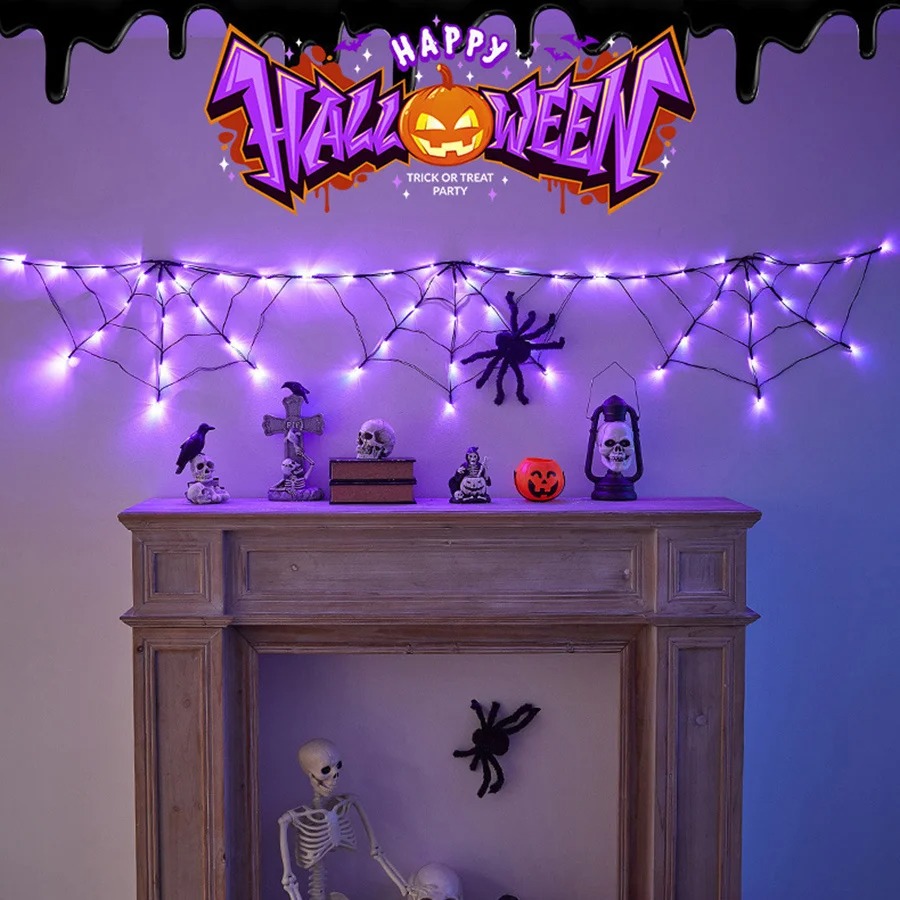 Luces de Hiedra de Araña de Ha - Halloween Led String Lights Orange reseña y precio