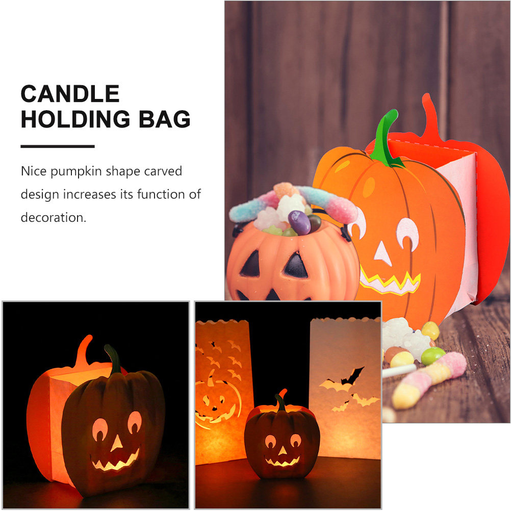 12 unidades de bolsas decorati - Pumpkin Lantern Halloween reseña y precio