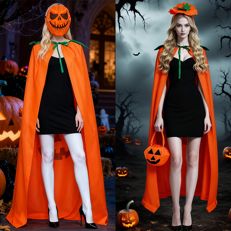 Conjunto de capa de disfraz de - Pumpkin Lantern Halloween reseña y precio