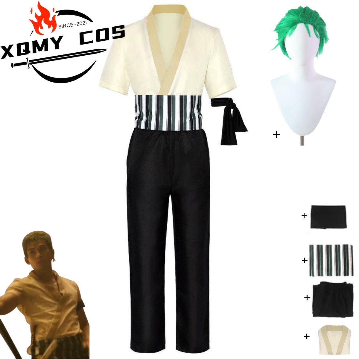 XqNew-Disfraz de Roronoa Zoro  - Halloween Costume Kids reseña y precio