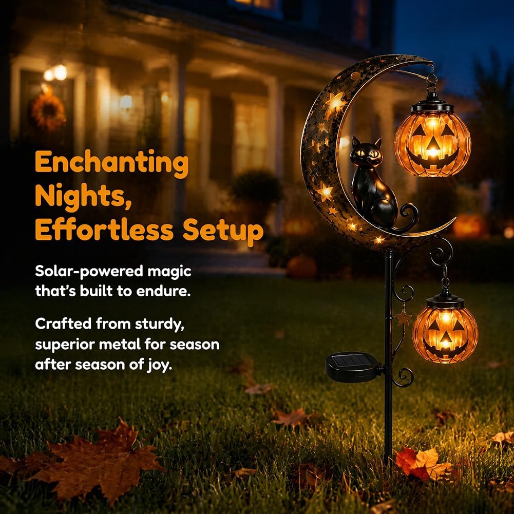 Luz solar para jardín con dise - Pumpkin Lantern Halloween reseña y precio